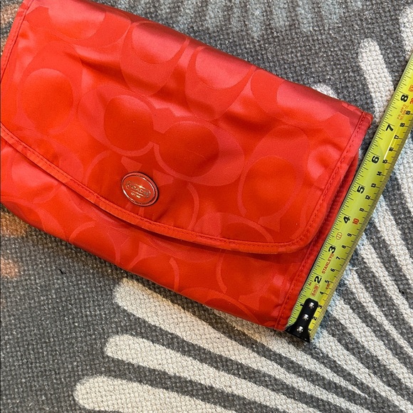 COACH ORANGE HANGING TOILETRY/COSMETICS BAG - Picture 11 of 13